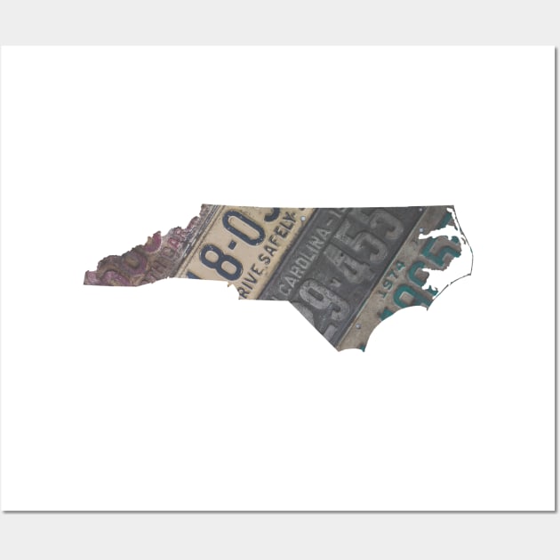 Vintage North Carolina License Plates Wall Art by juniperandspruce